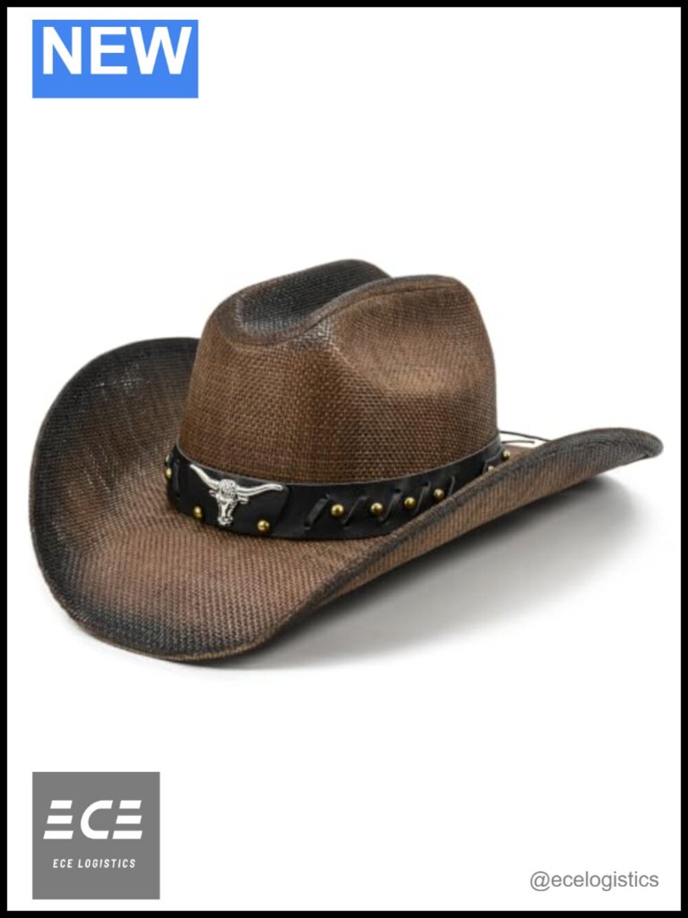 Straw Cowboy Hat Shapeable Wide Brim Cattleman Crease Western